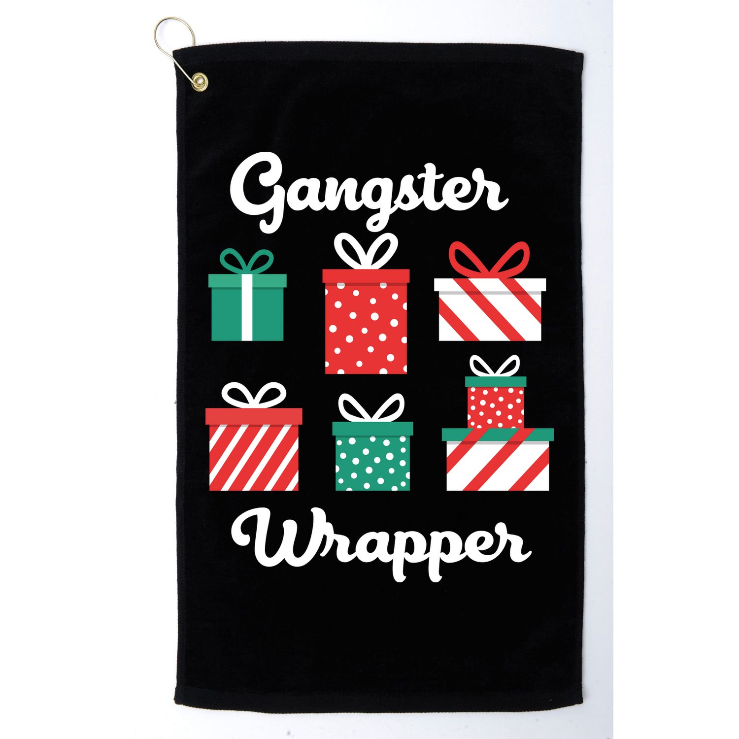 Gangsta Wrapper Funny Christmas Gift Golf Towel