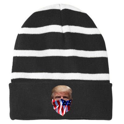 Gangster Donald Trump Striped Beanie with Solid Band