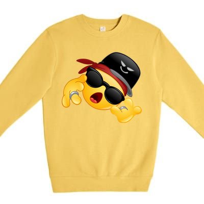 Gangster Emoji Smiley Premium Crewneck Sweatshirt