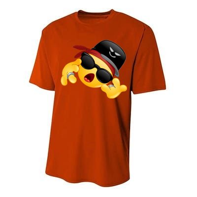 Gangster Emoji Smiley Performance Sprint T-Shirt