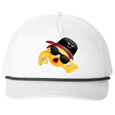 Gangster Emoji Smiley Snapback Five-Panel Rope Hat