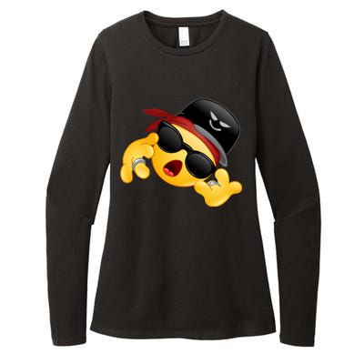 Gangster Emoji Smiley Womens CVC Long Sleeve Shirt