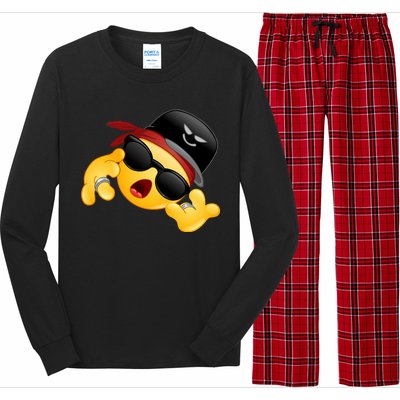 Gangster Emoji Smiley Long Sleeve Pajama Set