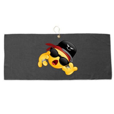 Gangster Emoji Smiley Large Microfiber Waffle Golf Towel