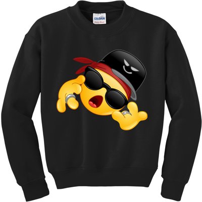 Gangster Emoji Smiley Kids Sweatshirt