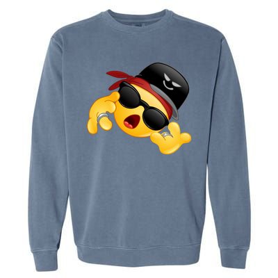 Gangster Emoji Smiley Garment-Dyed Sweatshirt