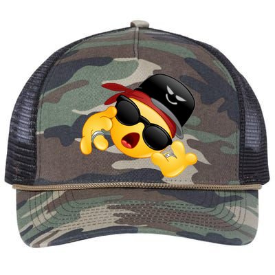 Gangster Emoji Smiley Retro Rope Trucker Hat Cap