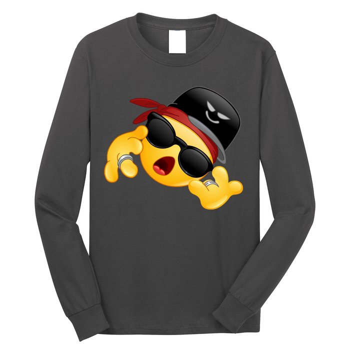 Gangster Emoji Smiley Long Sleeve Shirt