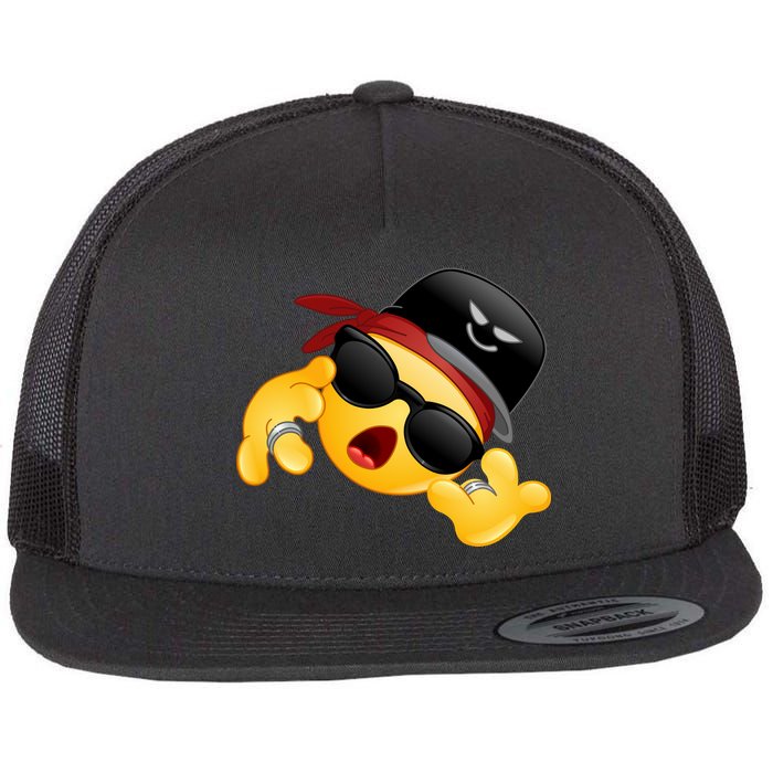 Gangster Emoji Smiley Flat Bill Trucker Hat