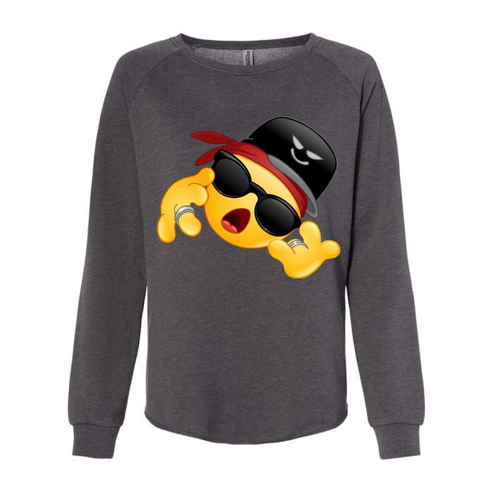 Gangster Emoji Smiley Womens California Wash Sweatshirt