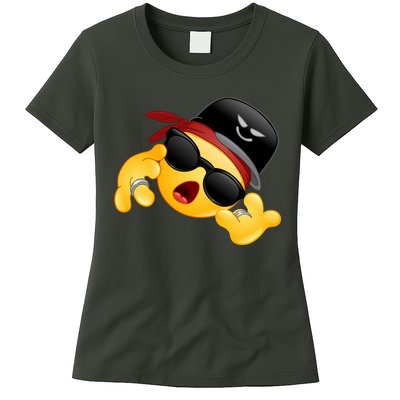 Gangster Emoji Smiley Womens T-Shirt