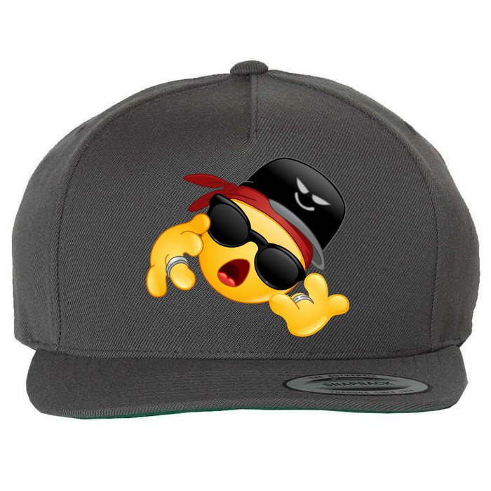 Gangster Emoji Smiley Wool Snapback Cap