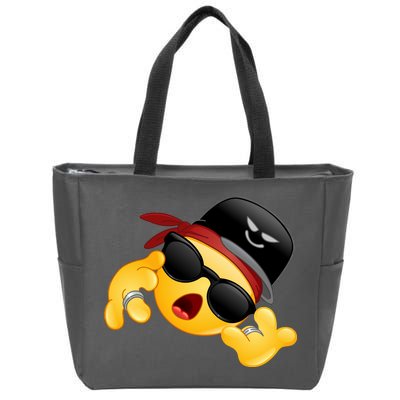 Gangster Emoji Smiley Zip Tote Bag