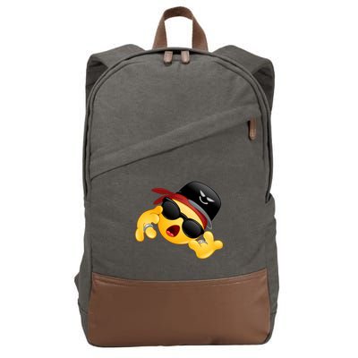 Gangster Emoji Smiley Cotton Canvas Backpack