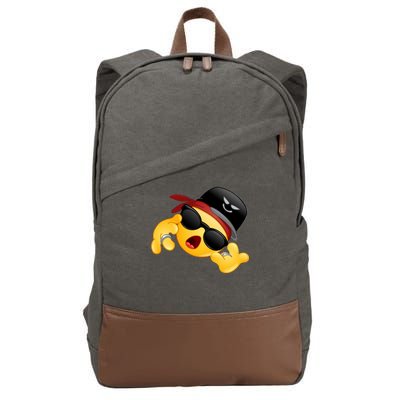 Gangster Emoji Smiley Cotton Canvas Backpack