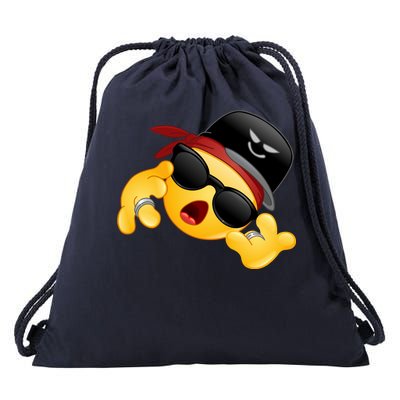 Gangster Emoji Smiley Drawstring Bag