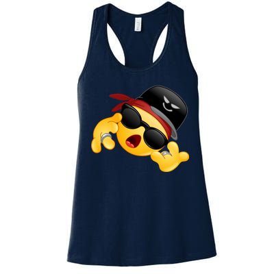 Gangster Emoji Smiley Women's Racerback Tank