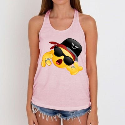 Gangster Emoji Smiley Women's Knotted Racerback Tank