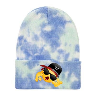 Gangster Emoji Smiley Tie Dye 12in Knit Beanie