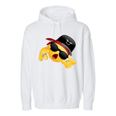 Gangster Emoji Smiley Garment-Dyed Fleece Hoodie