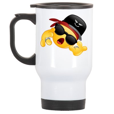 Gangster Emoji Smiley Stainless Steel Travel Mug