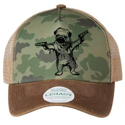 Gangster Pug With Guns Legacy Tie Dye Trucker Hat
