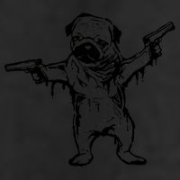 Gangster Pug With Guns Adult Drive Performance Visor