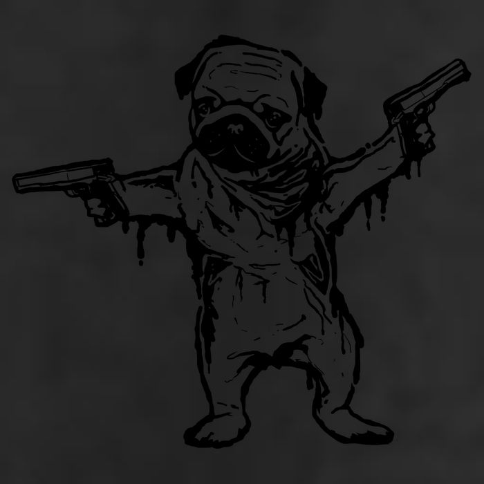 Gangster Pug With Guns Adult Drive Performance Visor