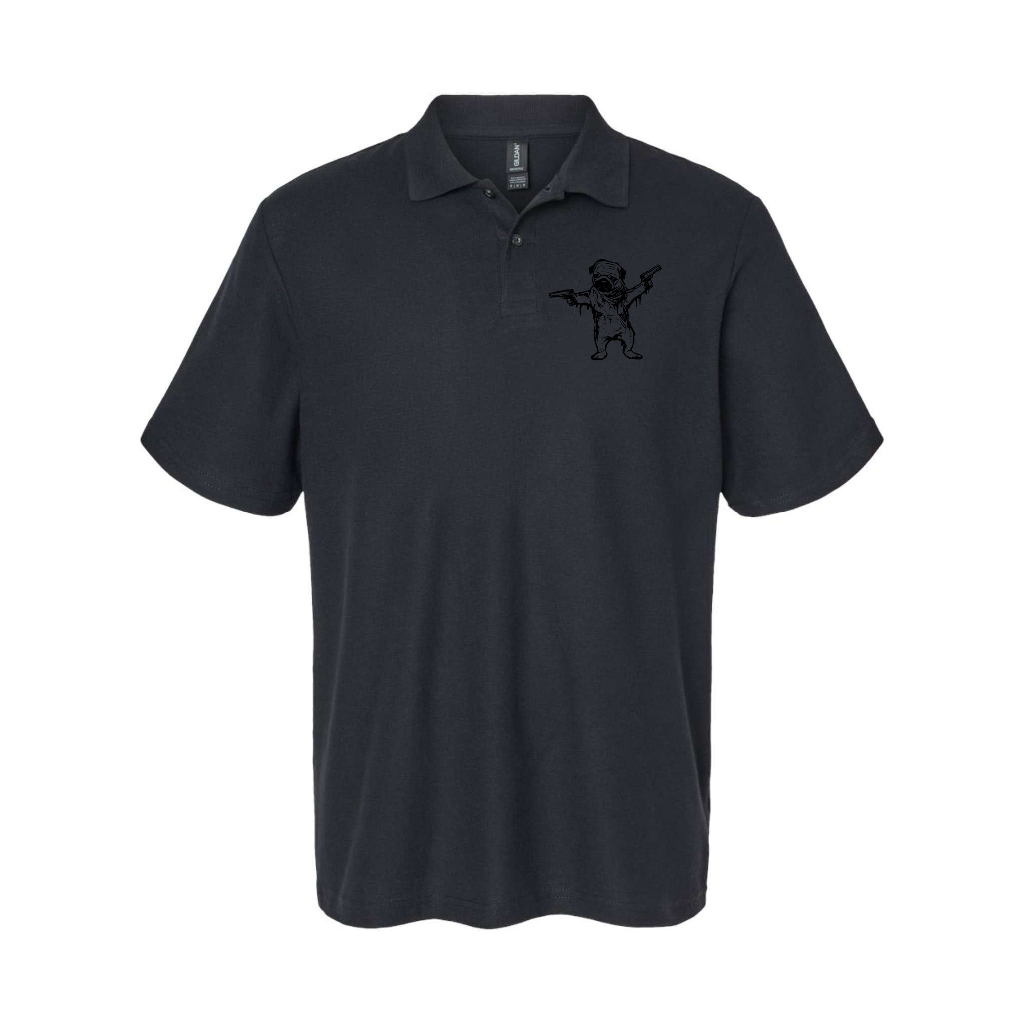 Gangster Pug With Guns Polo