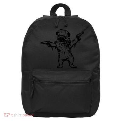 Gangster Pug With Guns 16 in Basic Backpack