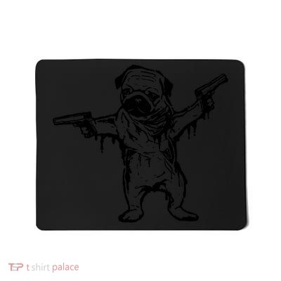 Gangster Pug With Guns Mousepad