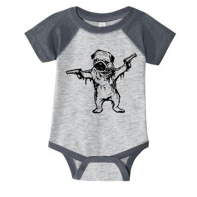 Gangster Pug With Guns Infant Baby Jersey Bodysuit