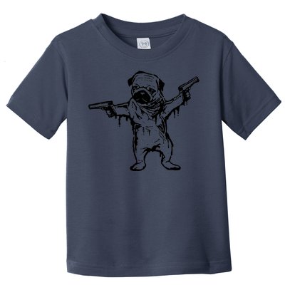 Gangster Pug With Guns Toddler T-Shirt