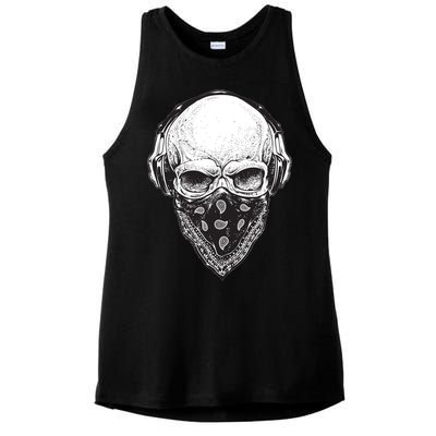 Gangster Skull Ladies PosiCharge Tri-Blend Wicking Tank