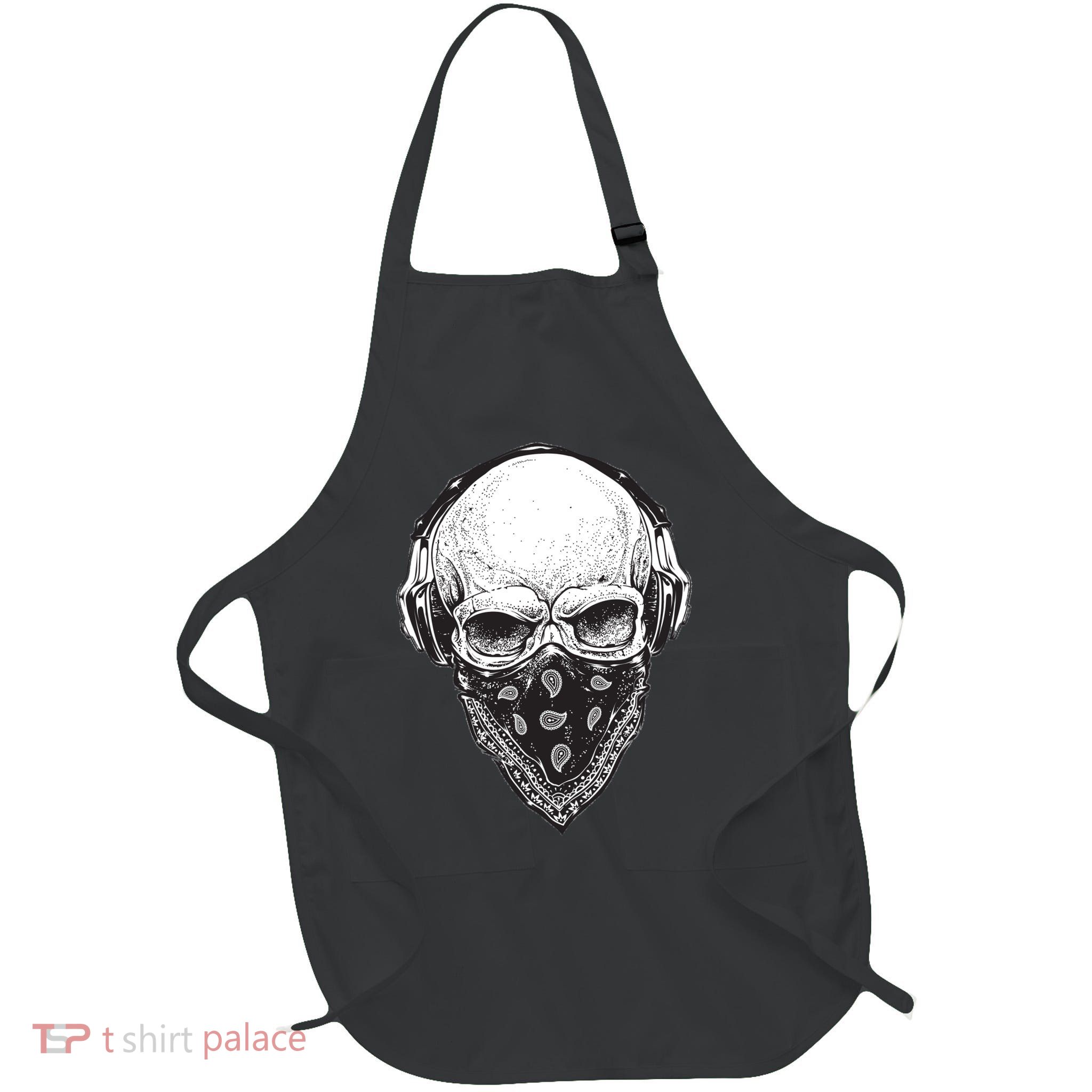 Gangster Skull Full-Length Apron With Pockets