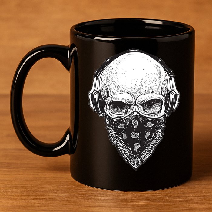 Gangster Skull 11oz C Handle Ceramic Mug