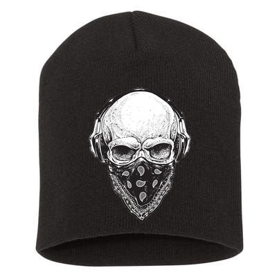Gangster Skull Short Acrylic Beanie