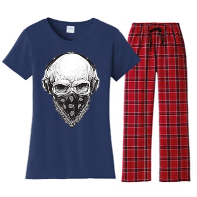 Gangster Skull Women's Flannel Pajama Set