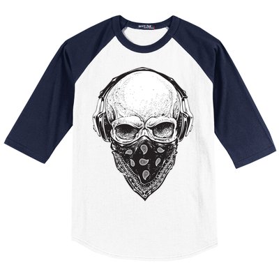 Gangster Skull Baseball Sleeve Shirt