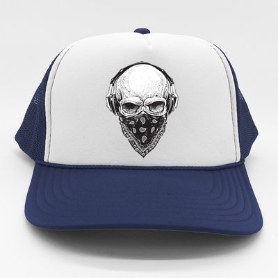 Gangster Skull Trucker Hat