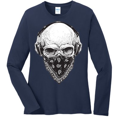 Gangster Skull Ladies Long Sleeve Shirt