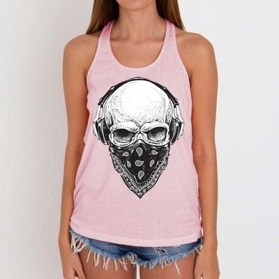 Gangster Skull Women's Knotted Racerback Tank