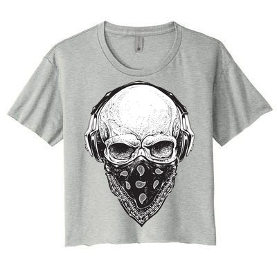 Gangster Skull Women's Crop Top Tee