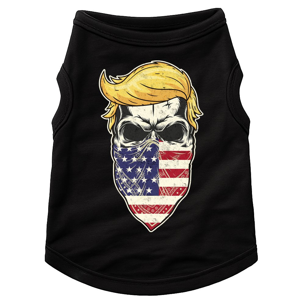 Gangster Trump USA Bandanna Skull Doggie Tank