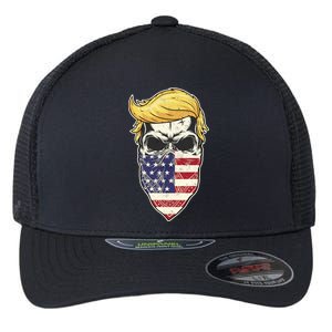 Gangster Trump USA Bandanna Skull Flexfit Unipanel Trucker Cap