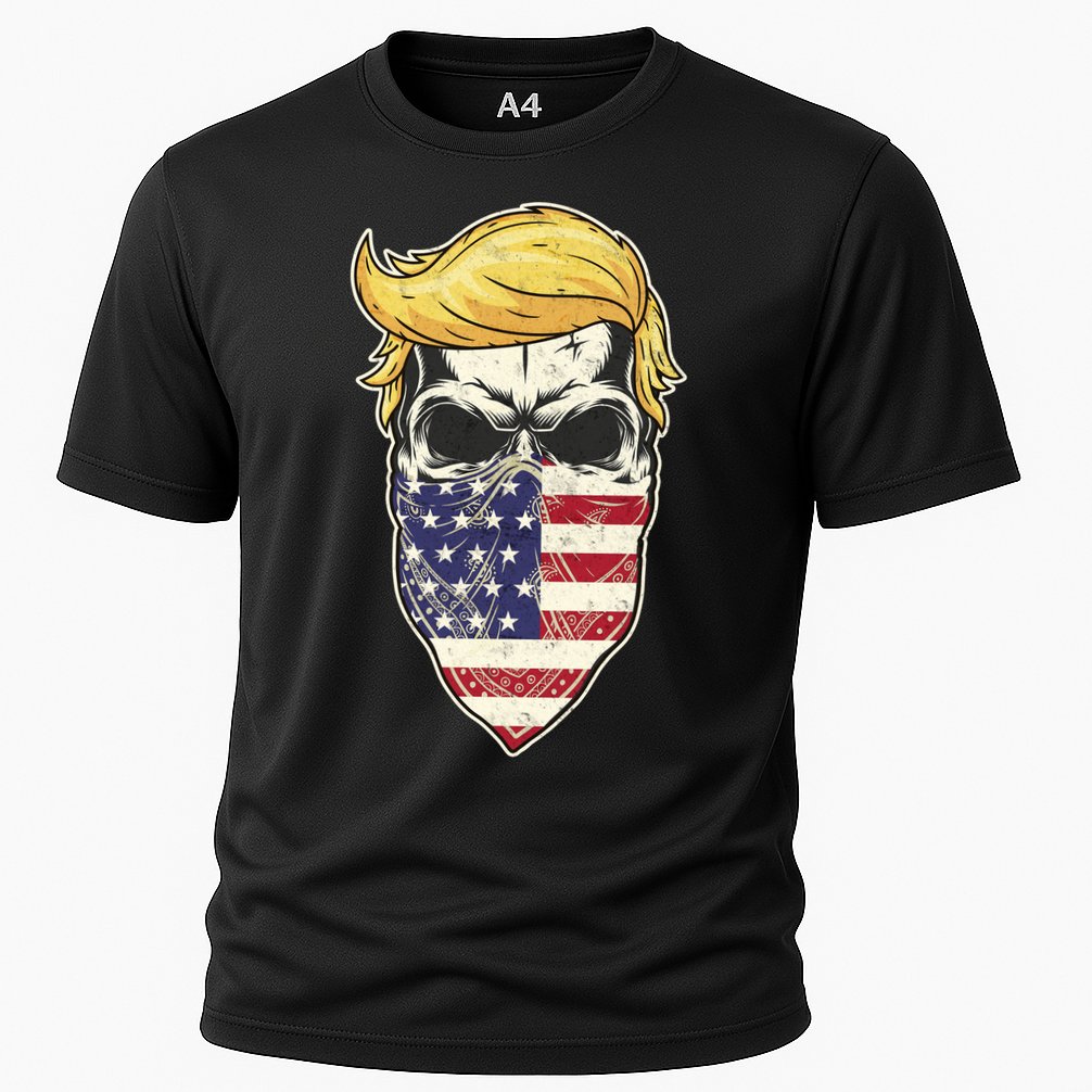 Gangster Trump USA Bandanna Skull Cooling Performance Crew T-Shirt