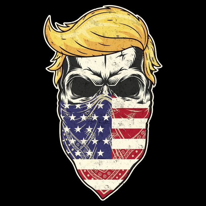 Gangster Trump USA Bandanna Skull Drawstring Bag