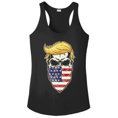 Gangster Trump USA Bandanna Skull Ladies PosiCharge Competitor Racerback Tank