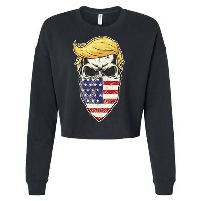 Gangster Trump USA Bandanna Skull Cropped Pullover Crew