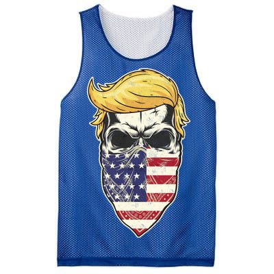 Gangster Trump USA Bandanna Skull Mesh Reversible Basketball Jersey Tank